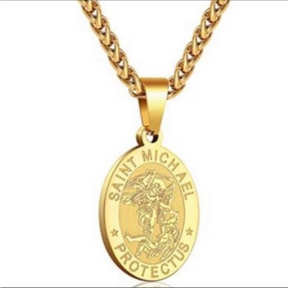 Oval Stainless Steel Saint Christopher * NEW*
